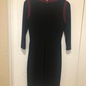 Ralph Lauren Black  with red Dress Size 6 Form Fitting Sheath.  Elegant
